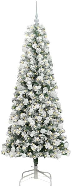 vidaXL Künstlicher klappbarer Weihnachtsbaum Grün und Weiß 180 cm 3395598 Bild 2