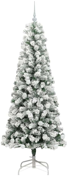vidaXL Künstlicher klappbarer Weihnachtsbaum Grün und Weiß 180 cm 3395598 Bild 3
