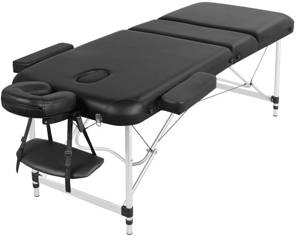 Yaheetech Mobile Massageliege 3 Zonen Massagebett Massagetisch 70cm Breit Höhenverstellbar Therapieliege Aluminium-Füßen mit Kopfstütze und Tragetasche bis 250kg belastbar