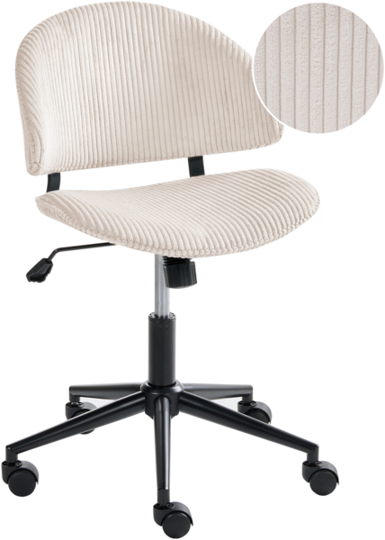 Bürostuhl KIANA Cord Cremeweiß