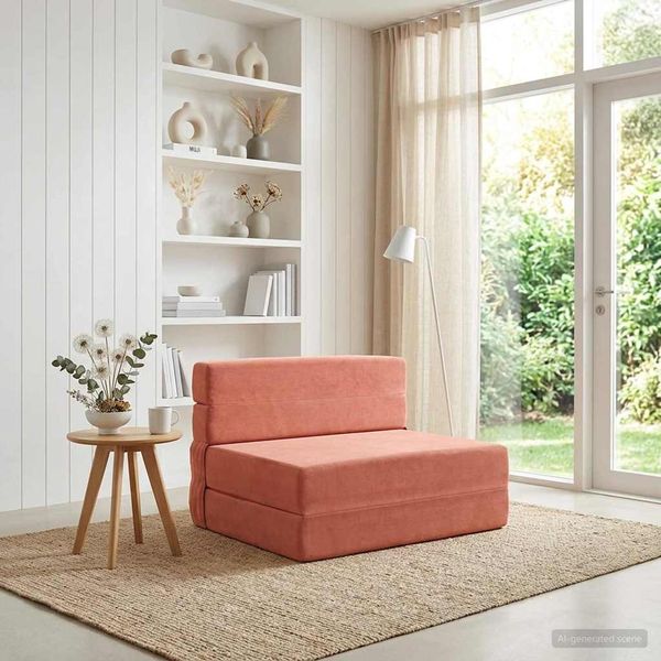 vidaXL Klappsofa Bett Rot-Orange 70 x 72 x 60 cm Stoff 900084