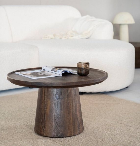 Maison ESTO Couchtisch MARON rund Ø 66 cm Mango Holz Wohnzimmertisch