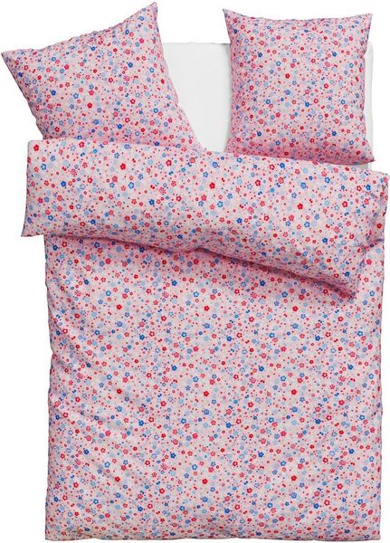 andas Bettwäsche Mariby, Renforcé, 2 teilig, mit feinem Blümchen Design, skandinavisch, romantische Bettwäsche