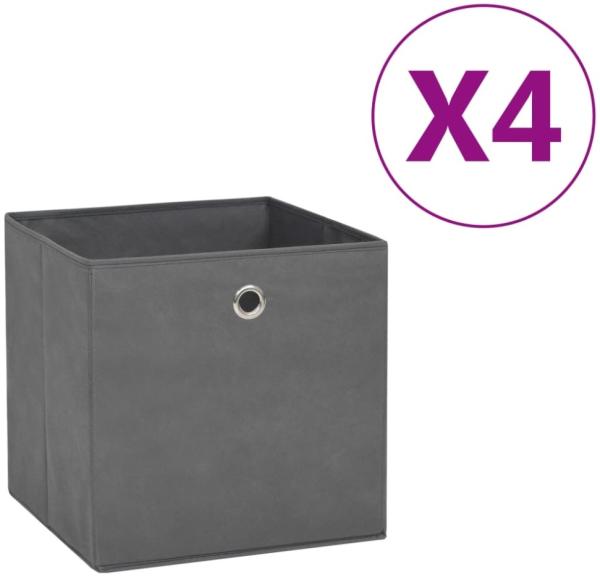 vidaXL Aufbewahrungsboxen 4 Stk. Vliesstoff 28x28x28 cm Grau 325191