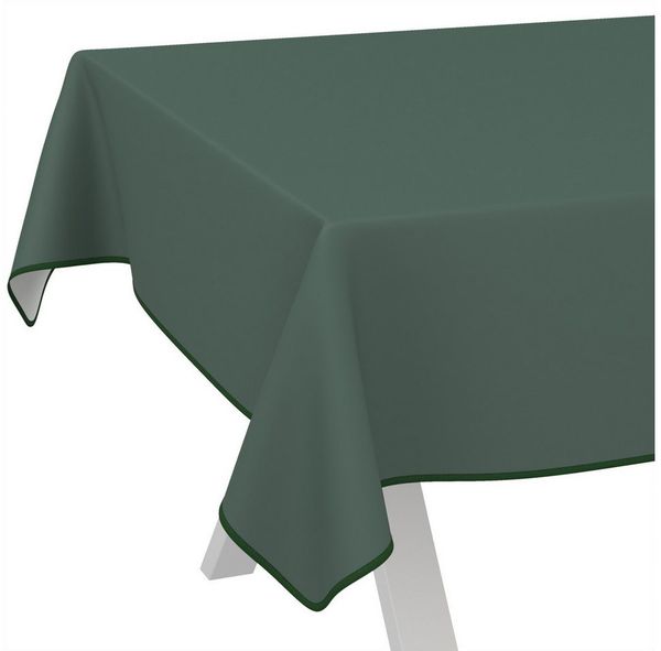 ANRO Tischdecke Wachstuchtischdecke abwaschbar UNI auch als Gartentischdecke (Einzelstück 1-tlg), wasserabweisend pflegeleicht Textil-Optik Grün 100x140cm