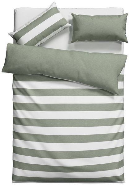 OTTO home Wendebettwäsche Big Stripe, Renforcé (Bio-Baumwolle), 2 teilig, 100% GOTS Baumwolle, ab Größe 135x200 cm