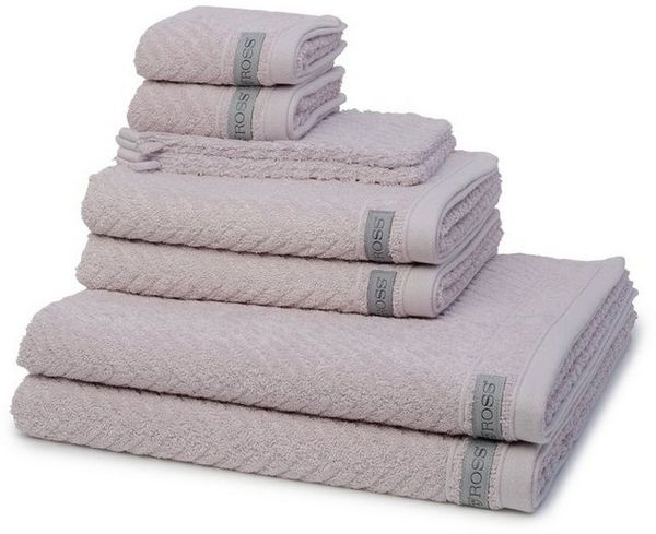 Ross Smart 8 tlg. Frottier-Set - 2 X Handtuch (50 X 100cm), 2 X Duschtuch (70 X 140cm), 2 X Gästetuch (30 X 50cm), 2 X Waschhandschuh (16 X 22cm) - 520 g/m2 - Stein