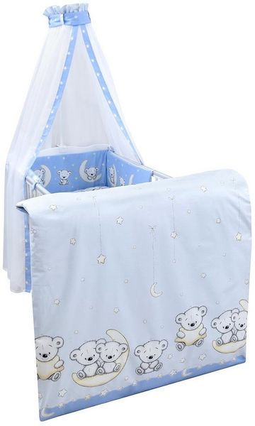 Baby-Delux Komplettbett Babybett Jack Komplettset, 10-tlg, Kinderbett 70x140 cm weiß, Bettset verschiedene Designs