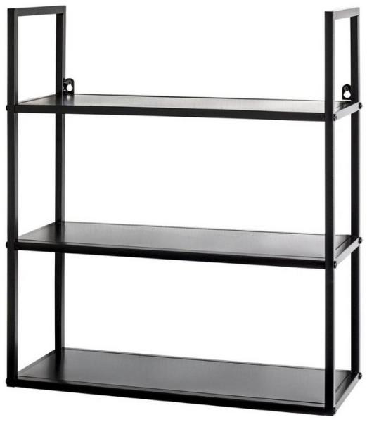 Wandregal >25564< in schwarz, Metall - 50x58x20cm (BxHxT)