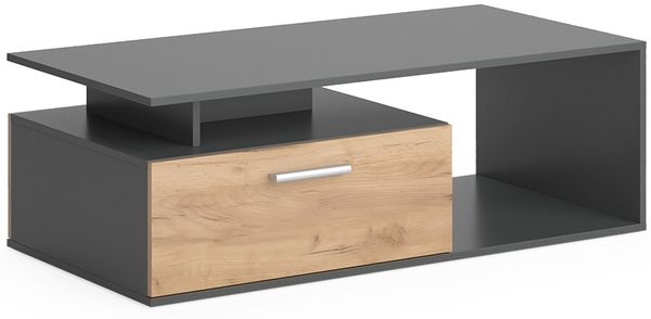 Couchtisch Roland Anthrazit/Goldkraft Eiche 118 x 59 cm Vicco