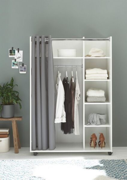 Kleiderschrank mit Stoffvorhang JENKE