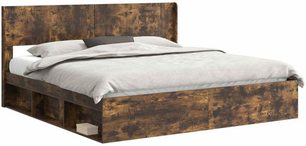 vidaXL Bettgestell mit Stauraum und Kopfteil 2 Stk. Holzwerkstoff 3414175 Bild 2