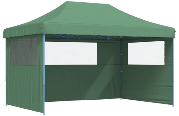 vidaXL Pop-Up Partyzelt, faltbar, faltbar, mit 3 Seitenteilen, Stahl / PE, Grün, 315 x 440 x 292 cm
