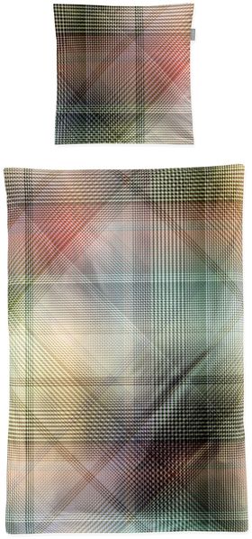 Irisette Tokio Mako-Satin Bettwäsche 135x200 Streifen Rauten bunt 8570-90