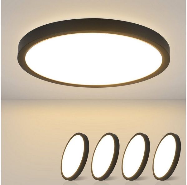 ZMH LED Deckenleuchte Wohnzimmer Ø18/27 Modern Küchenlampe Flur Schlafzimmer, Augenschutz, Einfache Installtion, LED fest integriert, Warmweiß
