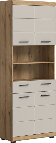 Hochschrank >Scout< in Evoak Oak / Kaschmir - 74x191x31cm (BxHxT)