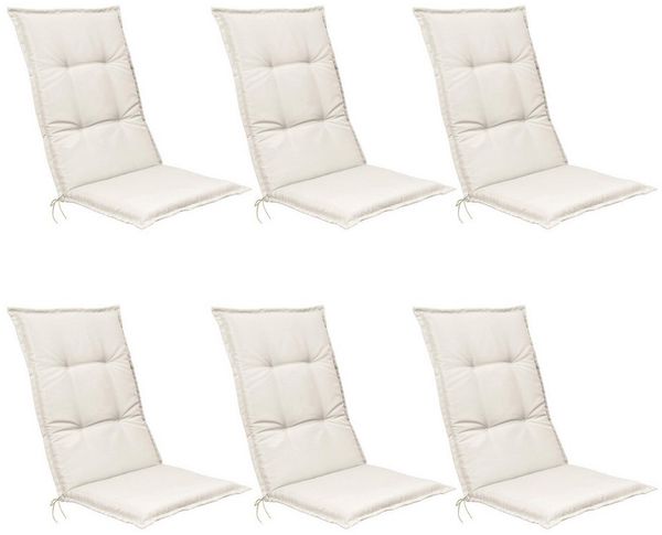 6er Set Beautissu Hochlehner Auflage Base HL Natur