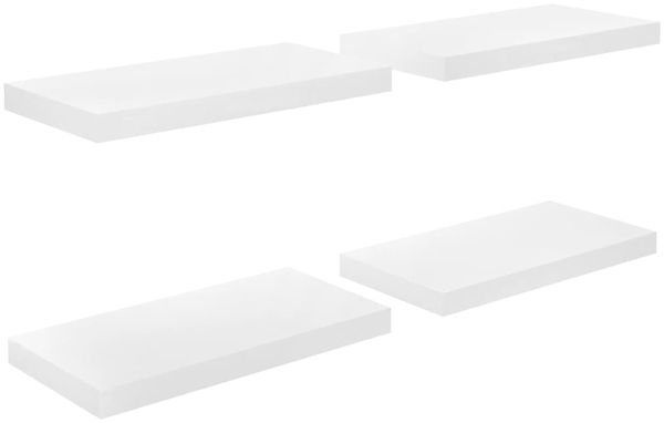vidaXL Schweberegale 4 Stk. Hochglanz-Weiß 50x23x3,8 cm MDF 323747 Bild 2