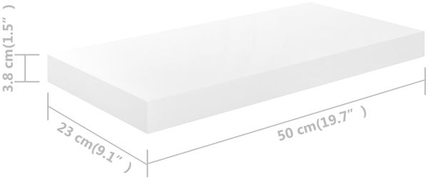 vidaXL Schweberegale 4 Stk. Hochglanz-Weiß 50x23x3,8 cm MDF 323747 Bild 8