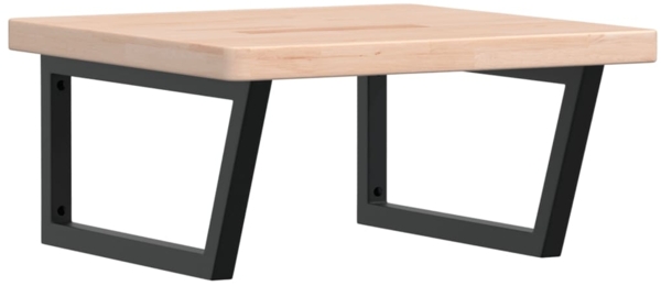 vidaXL Waschtischplatte mit Halterung Stahl und Massivholz Eiche 3302471