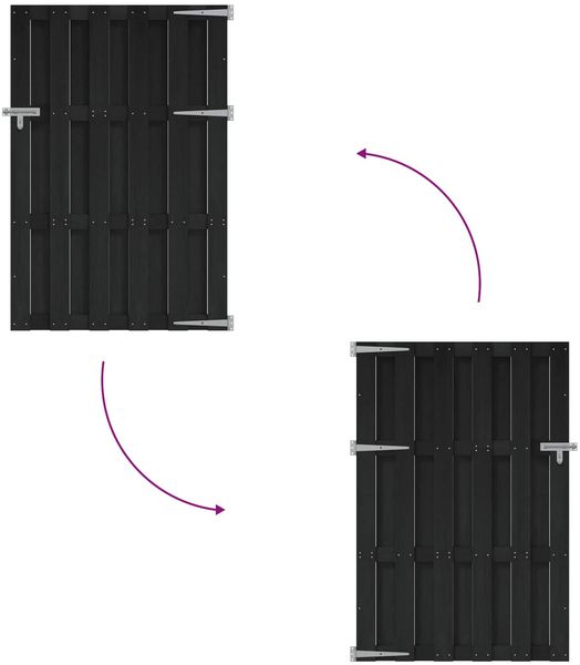 vidaXL Gartentor 100 x 150 cm WPC und Aluminium Schwarz 42039045 Bild 5