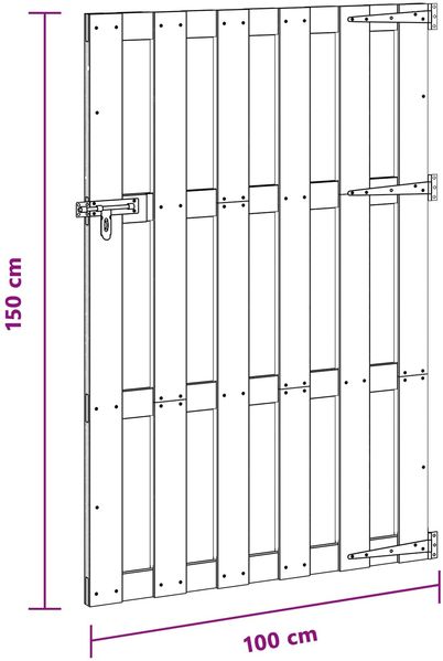 vidaXL Gartentor 100 x 150 cm WPC und Aluminium Schwarz 42039045 Bild 6