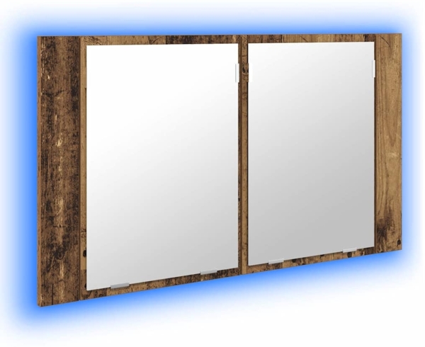 vidaXL Badezimmerspiegelschrank Altholz 80 x 12 x 45 cm Holzwerkstoff 886226