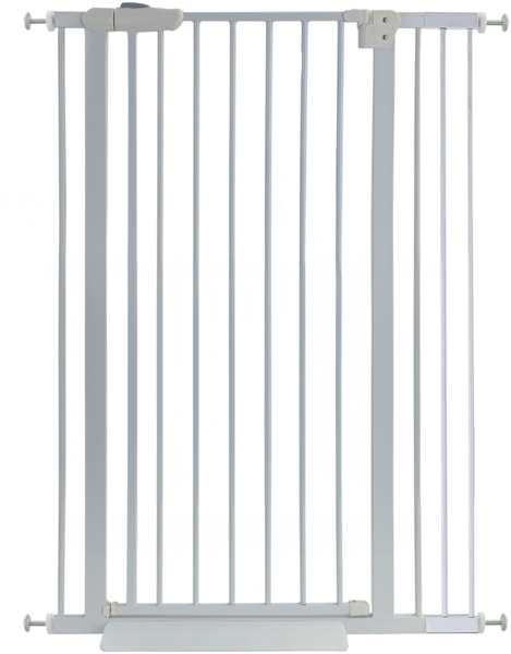 Absperrgitter Treppenschutzgitter Metall weiß + Rampe 83 - 96cm 120cm hoch