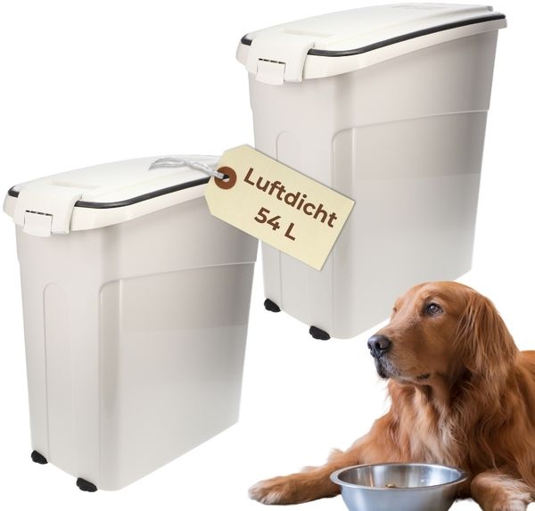 2er Set Futtertonne Luftdicht mit Deckel Futtertonne Pferd Hund Hundefutter Aufbewahrung Hundefutter Box Trockenfutter Aufbewahrung Futterbox 54 L