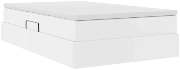 vidaXL Aufbewahrungsbett mit Matratze Weiß 120x200 cm Kunstleder 3370159 Bild 4
