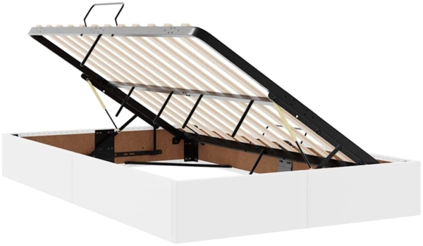 vidaXL Aufbewahrungsbett mit Matratze Weiß 120x200 cm Kunstleder 3370159 Bild 5