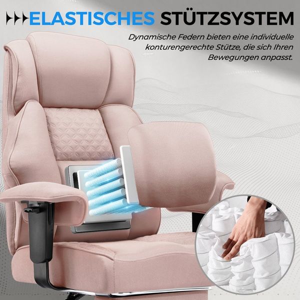 GTPLAYER Gaming-Stuhl für Große und Schwere Personen, ergonomischer Bürostuhl bis 180 kg, 3D Sitzkissen, verstellbar mit Fußstütze für Büro & Gaming