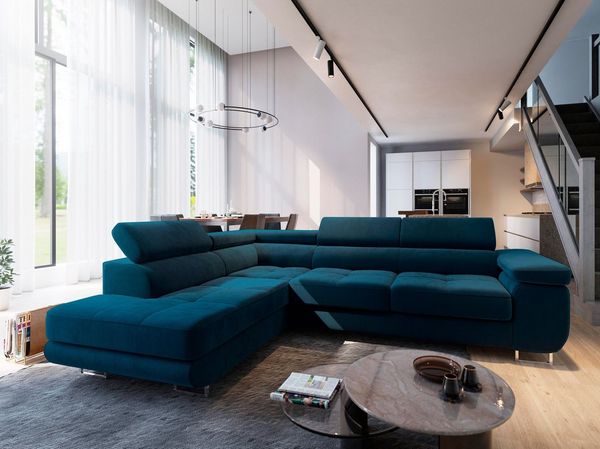 Masseno Ecksofa SELVA mit Schlaffunktion L-Form, Sofa mit Bettkasten