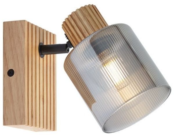 Qazqa Wandleuchte Gracy, ohne Leuchtmittel, E14, Braun, Modern, Holz, 1-flammig