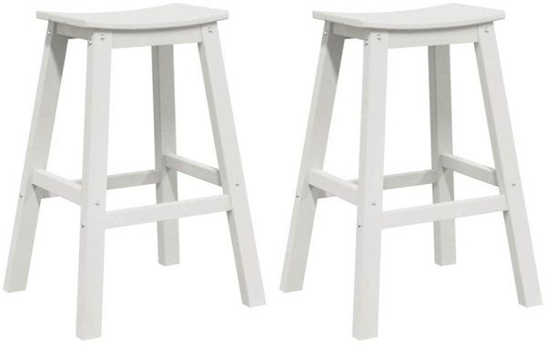 vidaXL Barhocker 2 pcs Weiß 52 x 43 x 73,5 cm HDPE 42006610