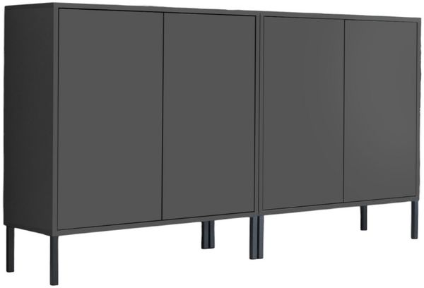 BMG Möbel Sideboard Mailand Set 2 (Schubladenkommode Kommode Anrichte, mit hochwertigen Metallfüßen), Push-to-Open-Funktion