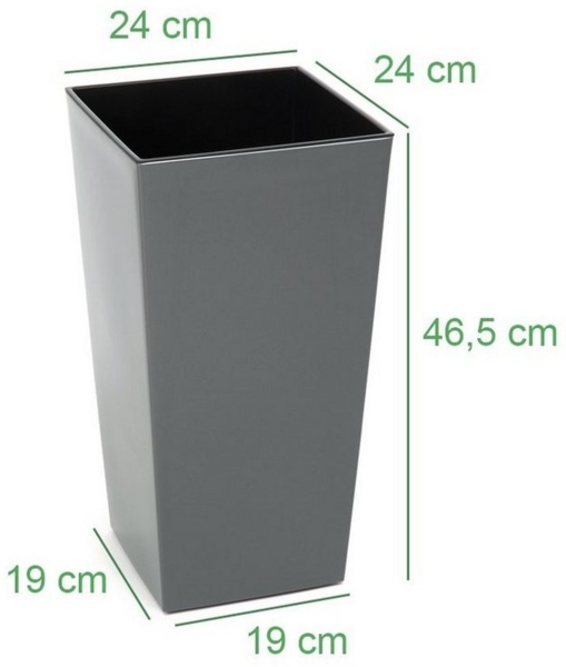 KAGM Pflanzkübel Blumenkübel Blumentopf in Hochglanz Pflanztopf SET TOP Qualität (inkl. Pflanzeinsatz, Wasserstandsanzeiger und Tongranulat) Bild 3