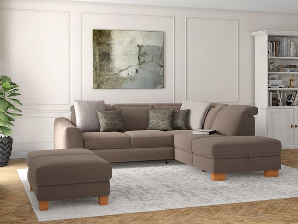 sit&more Ecksofa Dundee L-Form, mit Federkern und Massivholzfüßen, wahlweise mit Kopfteilverstellung