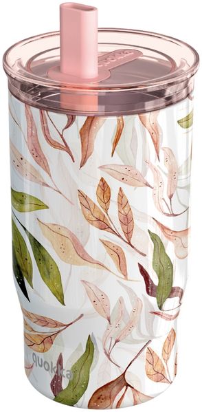 Isolierbecher Edelstahl mit Strohhalm, doppelwandig, vakuumisoliert 720 ml Herbstlaub