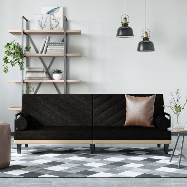 vidaXL Schlafsofa mit Armlehnen Schwarz Stoff 351933