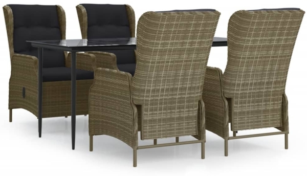 vidaXL 5-tlg. Garten-Essgruppe Braun Poly Rattan 3156810