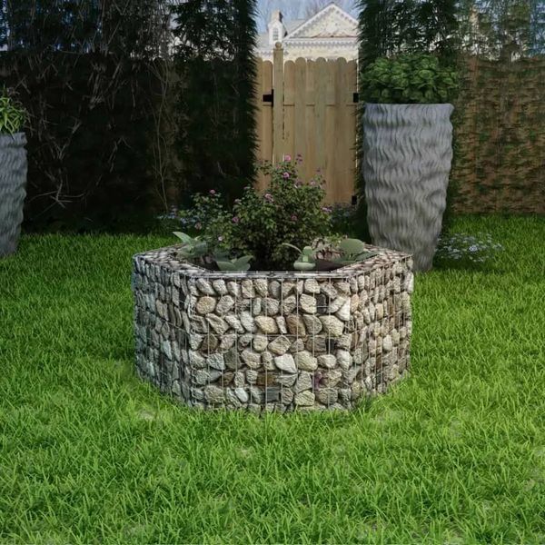 vidaXL Sechseckiges Gabionen-Hochbeet 100×90×50 cm 142532