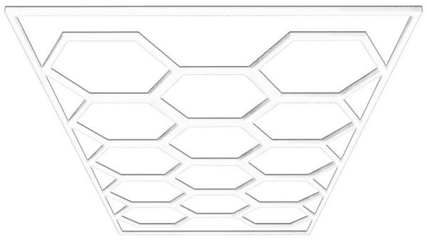 Barberpub Hexagon LED Garage Light, 68970LM 6500K Hexagon LED Beleuchtung für Werkstatt, Friseursalon, 14 Grid, LP003/nicht dimmbar, Aluminiumrahmen