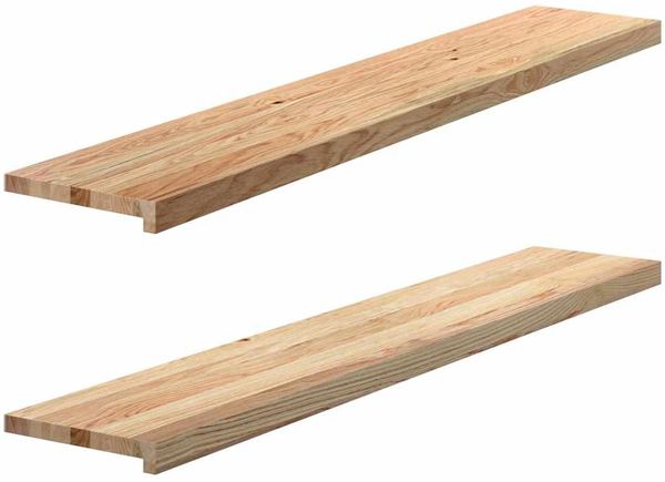 vidaXL Fensterbänke 2 Stk. Unbehandelt 140x25x2 cm Massivholz Eiche 4009107