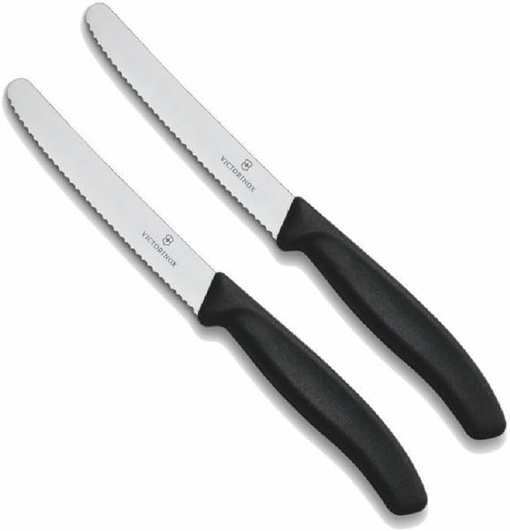 Victorinox | Tafelmesser Swiss Classic | 2 Stück | Schwarz | Swiss Made | ideal auch als Frühstücksmesser