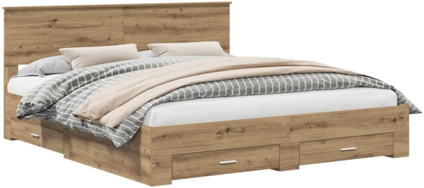 vidaXL Bettrahmen Artisan-Eiche 180x200 cm Holzwerkstoff 3408237