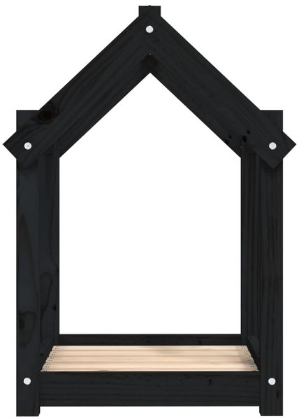 vidaXL Hundebett 61 x 50 x 70 cm Massivholz Kiefer, Schwarz Bild 6