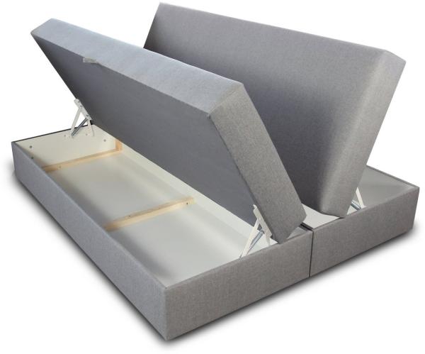Boxspringbett Base mit 2 Bettkästen - Doppelbett mit Bonell-Matratze und Topper, Polsterbett, Freistehendes Bett (Dunkelgrau (Inari 94), 140 x 200 cm) Bild 2