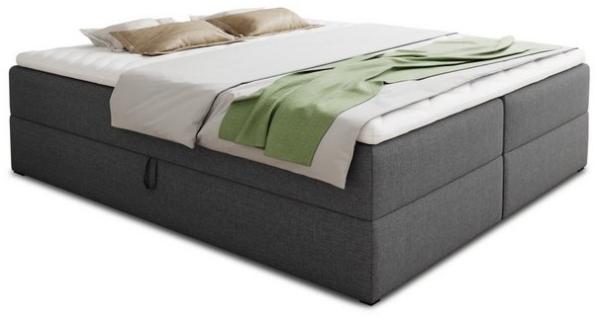 Boxspringbett Base mit 2 Bettkästen - Doppelbett mit Bonell-Matratze und Topper, Polsterbett, Freistehendes Bett (Dunkelgrau (Inari 94), 140 x 200 cm) Bild 4