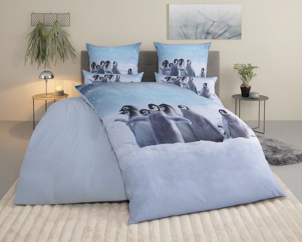 OTTO home Bettwäsche Lyki, Microfaser, 2 teilig, ab Größe 135x200 cm, 100% Polyester, Katze, Pferd, Löwe, Pinguin